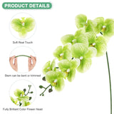 3-Pack Artificial Orchid Flowers 9 Large Petals 37 Inch Faux Phalaenopsis Silk Bouquets Real Touch Dark Green Fake Orchids For Home/Wedding/Christmas/Party/Garden Office