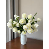 12Pcs Artificial Ranunculus Flowers – 36 Head 16.5" Silk Ranunculus Flowers Bouquets For Home Decor, Wedding Bridal Shower Centerpieces, And Diy Floral Arrangements (White)