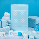 30 Inch Reversible Baby Blue Wrapping Paper - 30 Inch X 100 Feet Jumbo Roll Baby Blue Polka Dots Design, Perfect For Birthday, Baby Boy, Baby Shower, Wedding, Bridal Shower