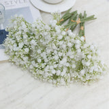 10Pcs Babys Breath Artificial Flowers Fake White Baby Breath Flowers Artificial Bulk,Real Touch Flowers For Wedding Party Home Garden Decoration (White-A)