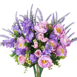 Artificial Flowers Silk Rose Peony Bouquets Purple Flowers Artificial Bouquet Silk Flower Arrangements For Home Table Centerpieces Wedding Indoor Outdoor Decorations