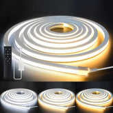 16.4FT LED Neon Rope Strip Lights Dimmable Waterproof Flexible Silicone Light for Kitchen Mirror Cabinet Decor