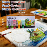 Glass Paints For Glass Painting 12 Color Stained Glass Ceramic Enamel Paint Set Non Toxic Quick Dry Waterproof Art Supplies 0.42 Fl Oz
