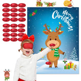 Christmas Games For Kids Pin The Nose On The Reindeer Christmas Holiday Party Games Activities Decorations Reusable 24 Noses Stickers And 1 Blindfold For Kids Adults