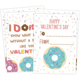30 Pcs Donut Valentines Days Cards For Boys Girls Classroom, Doughnut Themed Classroom Valentine'S Day Cards For Kids, Valentine'S Day Greeting Cards Gift Tags | A07