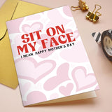 Naughty Mother'S Day Card For Wife, Funny Dirty Mothers Day Card From Husband, Raunchy Sexy Happy Mother'S Day Card Gift For Her, Sit On My Face Card