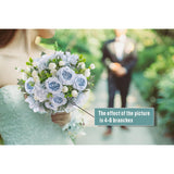 2 Bunches Artificial Peonies Flowers Small Silk Blue Peonies Fake Hydrangea Flowers Arrangements Table Centerpiece Faux Flores For Bridal Wedding Home Decor (2, Blue White)