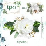 Corsage Wristlet Band Artificial Rose Flowers - Wedding Bridal Flower Corsage Hand Decor (Stretch, 6, Count)