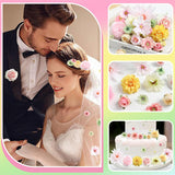 Fake Flowers Heads Bulk Pink Green Mini Artificial Silk Flower For Crafts, Small Artificial Daisy Roses Faux Flowers For Graduation Cap Diy Cake Wedding Party Home Garland Decoration