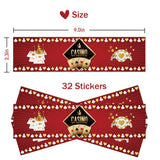 32 Pcs Casino Night Party Water Bottle Labels, Poker Card Birthday Water Bottle Labels, Las Vegas Party Bottle Wrappers, Casino Game Themed Birthday Party Decorations - Red Glitter