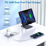 2 Pack 20W Dual Port USB C A Fast Charger with 10FT USB C to C Cable for iPhone