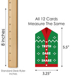 Big Dot of Happiness Ugly Sweater - Holiday and Christmas Party Game Pickle Cards - Truth, Dare, Share Pull Tabs - Set of 12