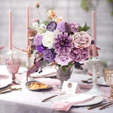 Artificial Purple Flowers Combo Silk Mix Peony Rose Hydrangea Fake Flowers W/Stem For Diy Wedding Bouquets Centerpieces Arrangements Table Party Bridal Baby Shower Home Fall Decor