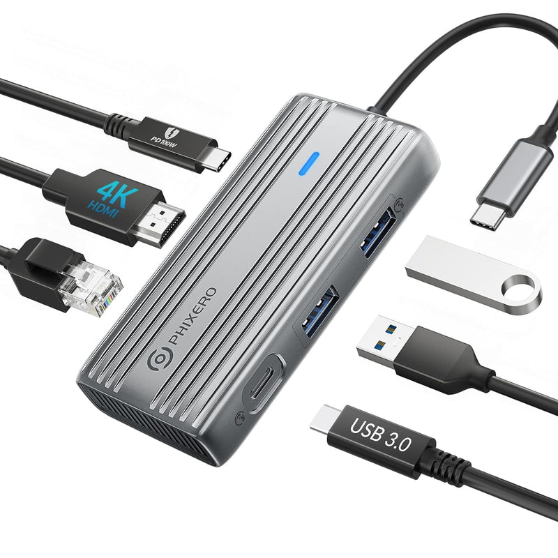 Usb C Hub Multiport Adapter, 4K 60Hz Usb C Docking Station, 6-In-1 Usb C Adapt