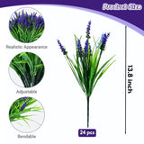24Pcs Artificial Flowers For Outdoors – Uv Resistant Fake Flowers, Lavender Artificial Flowers Plastic Faux Plants For Garden Home Porch Hanging Planters Window Box Decor