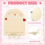 Baby'S First Valentine'S Day Diy Footprint Art Card, Our Little Valentine Wood Sign Milestone Keepsake Ornaments For Baby Shower Newborn Photoshoot Prop (Word)
