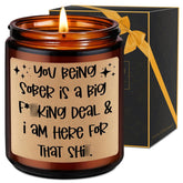 Candle, Sobriety Gifts For Women Men, 1 Year Sober Gifts For Men Women, Funny Sobriety Presents Ideas, 2 3 4 5 10 Years Sober Anniversary Celebration, Recovery Aa Presents For Him Her