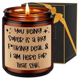 Candle, Sobriety Gifts For Women Men, 1 Year Sober Gifts For Men Women, Funny Sobriety Presents Ideas, 2 3 4 5 10 Years Sober Anniversary Celebration, Recovery Aa Presents For Him Her