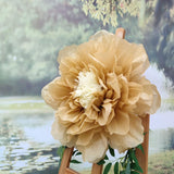 White Gold Large Paper Flower Decorations For Wedding Party Backdrop Diy Home Flower Wall Arrangement Decorations (20''-10'' Assorted) Pack Of 6