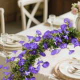 Hanging Faux Flowers Outdoor 2 Pcs 5.9 Ft/Piece Purple Morning Glory Fake Vines, Wedding Arch Decor, Uv Resistant Artificial Plastic Flowers Used For Ceremonial Decoration
