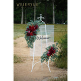 Artificial Wedding Arch Flowers Kit(Pack Of 2) For Wedding Arch, Bridal Shower, Ceremony And Reception Backdrop Decoration (Burgundy)