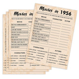 70Th Birthday Party Games, Movies In 1956 Games, Birthday Party Supplies For Adults, Fun 1956S Party Game?Pack Of 30 Cards