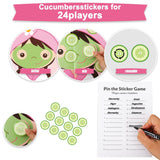 Spa Party Games Pin The Cucumbers On The Girl With Cucumber Stickers, Large Games Poster For Kids Girls Women Birthday Carnival Party Supplies