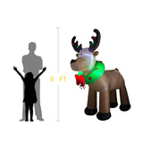 8 Feet Christmas Inflatable Reindeer Holiday Lighted Blow-Up Yard Decoration Indoor Outdoor Yard Lawn Decoration
