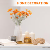 4Pcs Artificial Wild Flower Fake Cosmos With Long Stem Faux Silk Flowers For Wedding Bridal Bouquet Wreath Table Centerpiece Outdoor Decor (Orange)