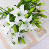 9 Pcs Artificial Lily Easter Lily Flowers For Easter, White Flowers Fake Tiger Lily For Spring White Wedding Table Centerpiece Holiday Home Decoration (9, White)