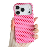 For Iphone 17 Pro Case Cute Heart Phone Case Soft Slim Tpu Shockproof Phone Cover For Women Girls - Red And Pink