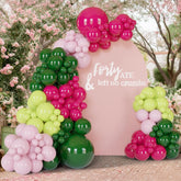 165Pcs Pink And Green Balloon Arch Garland Kit For Tropical Luau Hawaiian Theme, Flamingo Party Decor, Spring Garland, Watermelon Arch, Summer Birthday Baby Shower Decorations