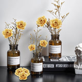 Gold Roses Artificial Flowers, 30 Pcs Fake Silk Gold Flowers Real Looking Faux Blossom Rose Flower Head For Wedding Bouquet Party Decor Diy Crafts Floral Arrangements