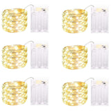 6 Pack Led Fairy Lights Battery Operated With Timer, 13Ft 40Led Waterproof Firefly Lights Silver Wire Mini Twinkle Strin