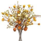 6 Pcs 17 Inch Fall Floral Stems Artificial Autumn Flower Picks Pumpkin Sticks Branches With Pip Berries For Thanksgiving Day Harvest Festival Centerpieces Flower Arrangements Diy Crafts
