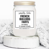 You Nique Designs French Bulldog Candle, 8 Oz, French Bulldog, Frenchie Dad Gifts For Men Women, French Bull Dog Candle, White All Natural Soy Vegan Aromatherapy Candles (Lavender & Vanilla)