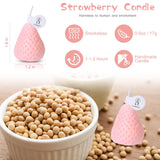 8 Pieces Strawberry Candle Strawberry Shaped Scented Wax Mini Soy Wax Scented Cute Decorative Candle For Bedroom Bathroom Decoration Parties, 2 Packs(Pink)