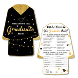 30 Pack Glitter Who Knows Graduate Best Graduation Game Cards, Shaped Graduation Game Cards For Grad Celebration Party