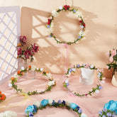 173Pcs/Set Diy Flower Crown Kit Artificial Flower Wreaths Kit Colorful Floral Make Your Own Crowns Fabric Silk Plastic Foam For Wedding Birthday Party Front Door Decor
