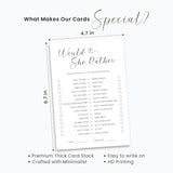 Would She Rather Bridal Shower Game Cards, 35 Pack, 4.7 X 6.7 Inches, Premium Card Stock, Minimalist Design