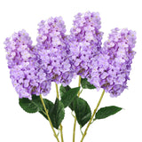 4Pcs Purple Hydrangea Artificial Flower, 33.5" Long Stem Real Touch Conical Fake Hydrangea Silk Flowers, For High Vase Flower Arrangements Decoration, Family Farmhouse, Hotel Decor (Purple)