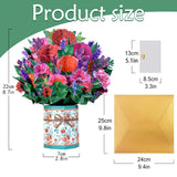 Carnation Pop Up Cards,Paper Flower Bouquet Greeting Cards With Blank Note Card & Envelope, Ideal Gift For Celebrating Love, Birthday, Anniversary, Special Moments, Valentine'S Day