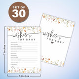 Wishes For Baby Game Kit For Baby Shower - Floral, Wild Flower Spring Theme - 30 Fill In Game Cards & 1 Answer Card For Baby Shower, Funny Gender Reveal Party Favor, Activity & Supplies - B05