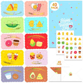 Valentines Day Cards For Kids School, 40 Pack Valentines Cards For Kids Classroom, 10 Assorted Designs With Envelopes And Stickers, 4.7 X 3.2 Inchs (Valentines)