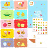 Valentines Day Cards For Kids School, 40 Pack Valentines Cards For Kids Classroom, 10 Assorted Designs With Envelopes And Stickers, 4.7 X 3.2 Inchs (Valentines)