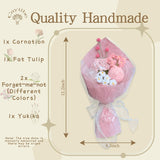 Carnation Crochet Flowers Bouquet Handmade Knitted Artificial Flowers Home Decor