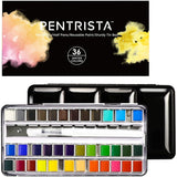 36 Colors Solid Watercolor Paint Set With Refillable Water Brush, Artist-Grade Half Pans In Tin Box - Professional Watercolor Kit For Artists, Adults, Beginners And Painting Lovers
