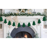 Green Christmas Tree Garland, Handmade Filling Cotton Felt Fabric Garland For Festival Christmas Home Decoration