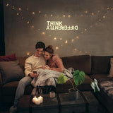 Think Differently Neon Sign LED Wall Light for Classroom Office Study Room Decor