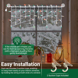 Shimmering Twinkle Window Icicle Lights - 3 Feet (0.91 M), 8 Of 50 Lights Twinkle - 50 Red-Green-Clear Incandescent Bulb